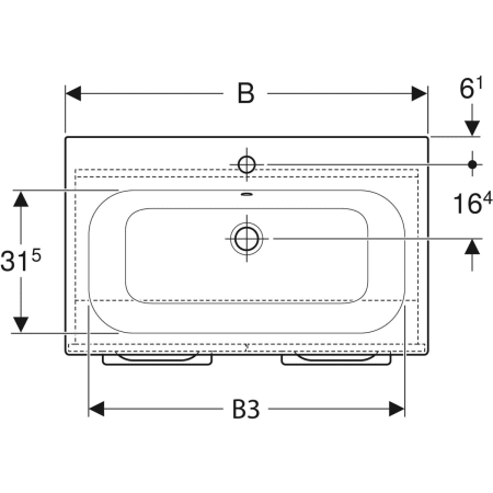 MOBILIER 80 CM SELNOVA SQUARE CU LAVOAR, DOUA USI, ALB